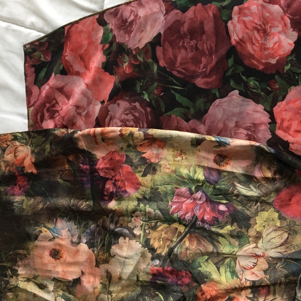 Large, reversible silky soft scarf